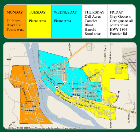 Envirotech pickup map.